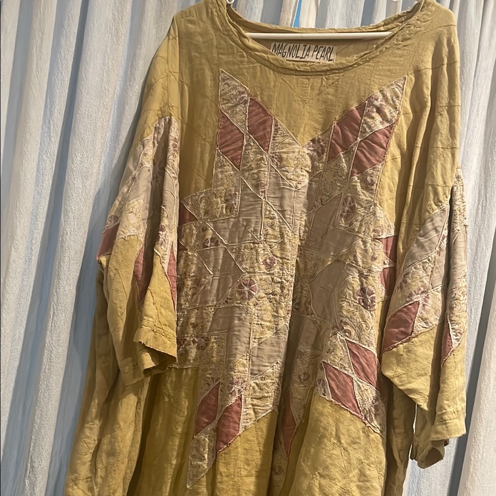 Magnolia Pearl Yellow and Pink Patchwork Top